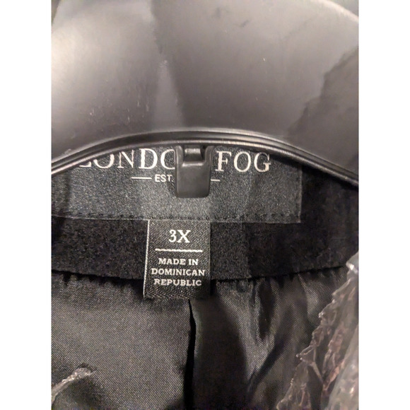 NEW London Fog Women's 3X BLACK Wool Blend Pea Coat With Scarf - Picture 3 of 12